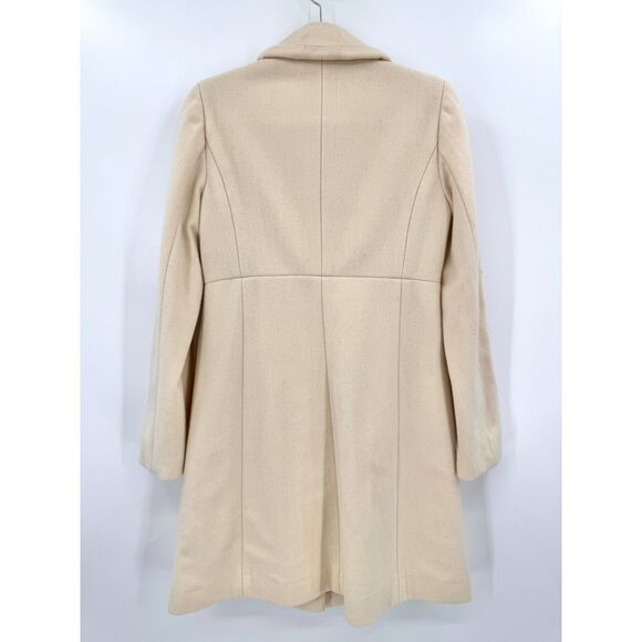 J. CREW Classic Long Cream Beige Wool Peacoat Size 4 - Picture 9 of 10